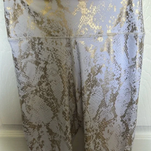 Carbon38 White and Gold Snakeskin Leggings - Picture 2 of 3